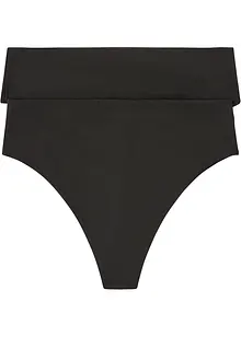 Perizoma a vita alta con effetto lucido (pacco da 2), bonprix