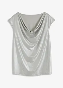 Top lucido con scollatura a cascata, bonprix