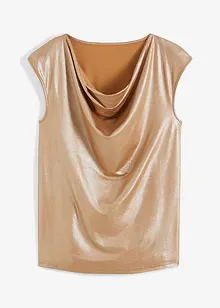 Top lucido con scollatura a cascata, bonprix