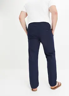 Pantaloni chino in misto lino con elastico in vita regular fit, straight, bonprix