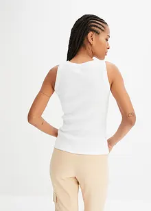 Top a coste in puro cotone biologico, bonprix