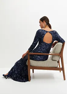 Abito con paillettes e scollatura sulla schiena, bonprix