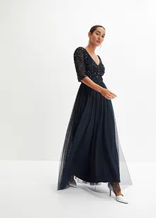 Abito da sera in tulle delicato con ricamo e paillettes, bonprix