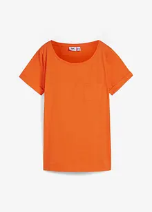 T-shirt in filato fiammato di cotone biologico con taschino, bonprix