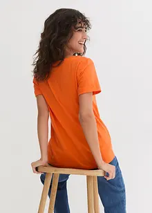 T-shirt in filato fiammato di cotone biologico con taschino, bonprix