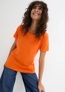 T-shirt in filato fiammato di cotone biologico con taschino, bonprix