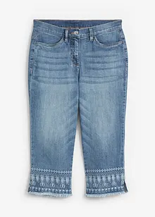 Jeans capri con ricami, bonprix