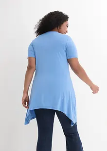 Maglia lunga con fondo asimmetrico e farfalle, bonprix