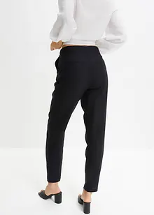 Pantaloni cropped in misto lino e viscosa, vita alta, bonprix