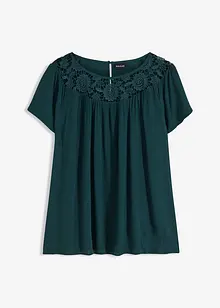Blusa con pizzo, bonprix
