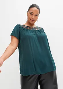 Blusa con pizzo, bonprix