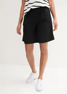 Shorts ampi in misto lino con pinces e cinta comoda a vita alta, bonprix