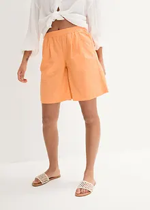 Shorts ampi in misto lino con pinces e cinta comoda a vita alta, bonprix