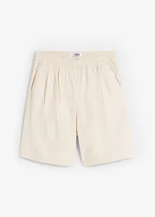 Shorts ampi in misto lino con pinces e cinta comoda a vita alta, bonprix