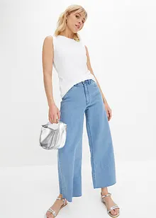 Jeans cropped wide leg, vita alta, bonprix