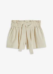 Shorts in misto lino a vita alta, BODYFLIRT