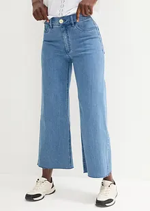 Jeans cropped wide leg, vita alta, bonprix