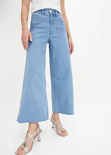 Jeans cropped wide leg, vita alta, bonprix