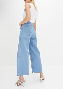 Jeans cropped wide leg, vita alta, bonprix