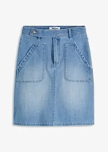 Gonna di jeans elasticizzata a vita alta, bonprix