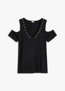 Maglia con cut-out e occhielli, bonprix