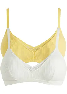 Bralette imbottita senza ferretto con cotone biologico (pacco da 2), bonprix