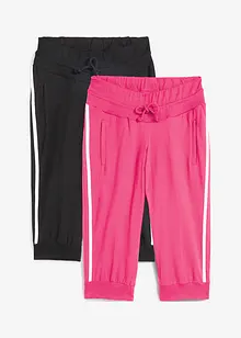 Pantaloni capri da jogging in cotone (pacco da 2), bonprix