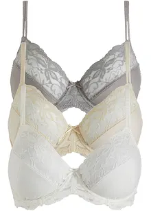 Reggiseno con ferretto (pacco da 3) con poliammide riciclata, bonprix