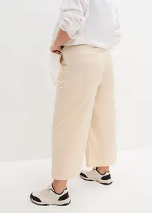 Pantaloni cropped in twill a vita alta, bpc bonprix collection