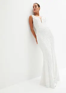 Abito da sposa con paillettes e gonna in mesh staccabile, bonprix