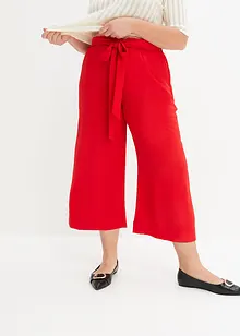 Pantaloni culotte con elastico in vita e risvolto, bonprix