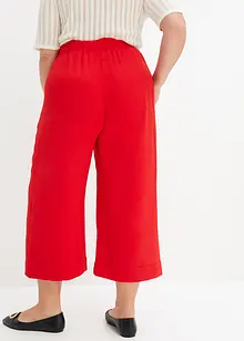 Pantaloni culotte con elastico in vita e risvolto, bonprix