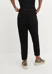 Pantaloni in misto lino con tasche e bottoni al fondo, bonprix