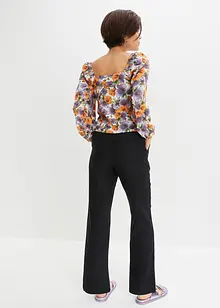 Pantaloni in misto lino viscosa,  vita alta, bonprix