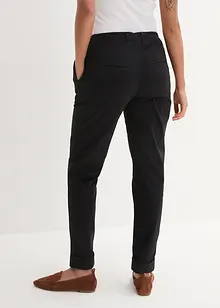 Pantaloni chino elasticizzati con cinta comoda e risvolto, bonprix