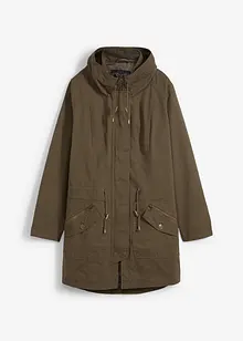 Parka corto in cotone sciancrato a collo alto, bonprix