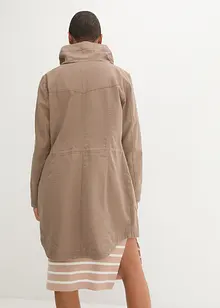 Parka corto in cotone sciancrato a collo alto, bonprix