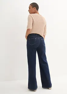 Jeans wide leg con cinta comoda, vita media, bonprix