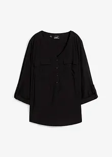 Blusa a maniche lunghe con scollo a V, bonprix