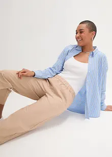Pantaloni cropped in misto lino leggero, bonprix