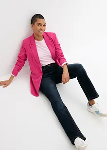 Jeans straight in cotone con cinta comoda, vita media, bonprix