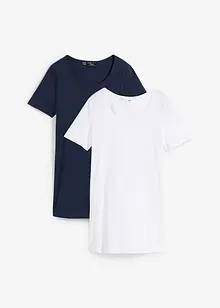 T-shirt lunga basic (pacco da 2), bonprix