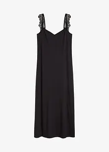 Camicia da notte lunga con spalline in pizzo e cotone biologico, bonprix