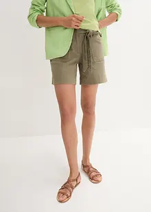 Shorts in twill con cintura da annodare, bpc bonprix collection