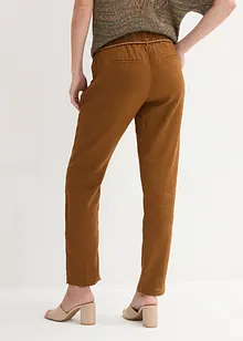 Pantaloni in puro lino con elastico in vita, bonprix