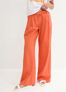 Pantaloni a palazzo in misto lino e viscosa leggero, bonprix