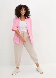 Pantaloni in mussola con cinta in lavorazione smock, bonprix