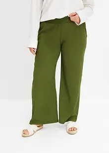 Pantaloni in jersey crêpe a vita alta, bonprix