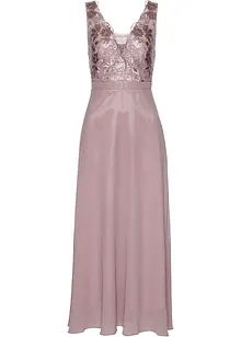 Abito lungo in chiffon con ricami in paillettes, bonprix