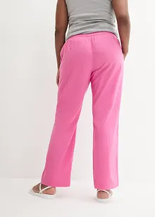 Pantaloni in misto lino con cinta elastica, flared, bpc bonprix collection